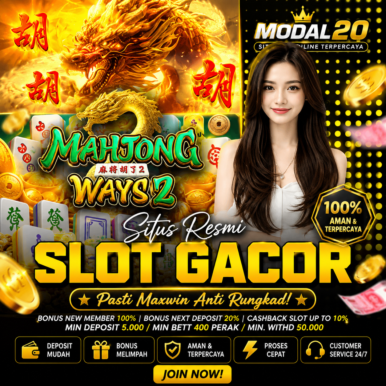 MODAL20 : Main Game Slot Online Terbukti Membayar 100%